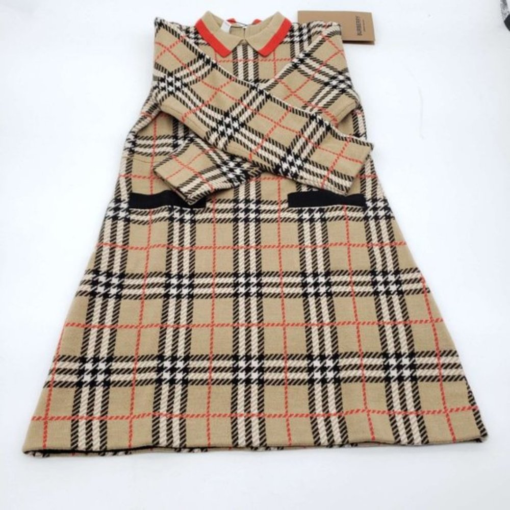Burberry Vintage Check Jacquard Wool Dress Kids - Picture 5 of 15